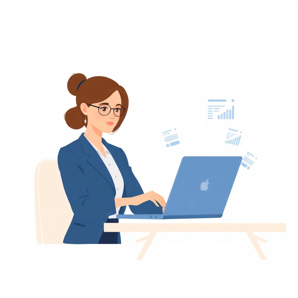 Candidata realizando una evaluación en línea
